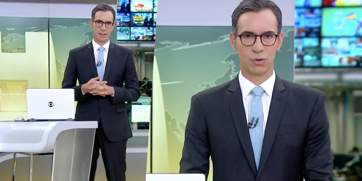 César Tralli no comando do 'Jornal Hoje' (Foto: reprodução/Globo)