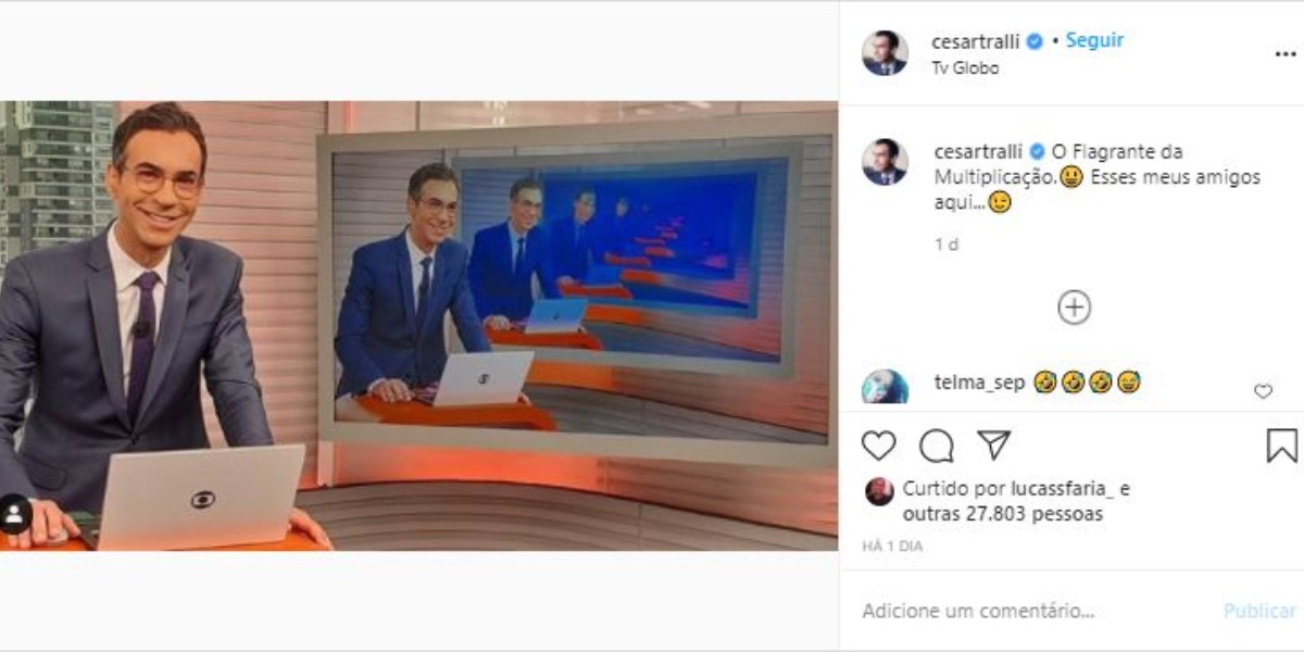 César Tralli compartilhou clique com seguidores (Foto: Reprodução/Instagram)