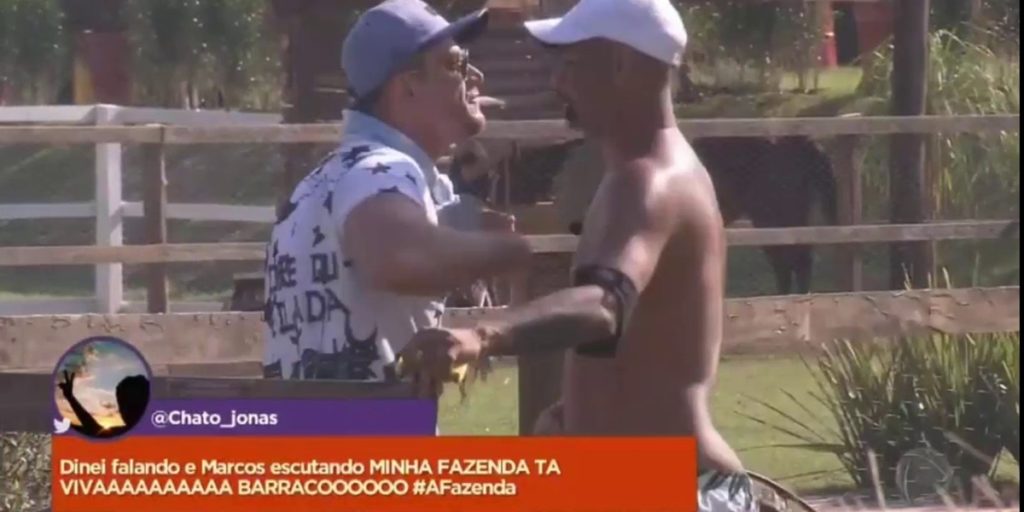 Dinei protagonizou brigas com Marcos Harter em A Fazenda. (Foto: Reprodução)