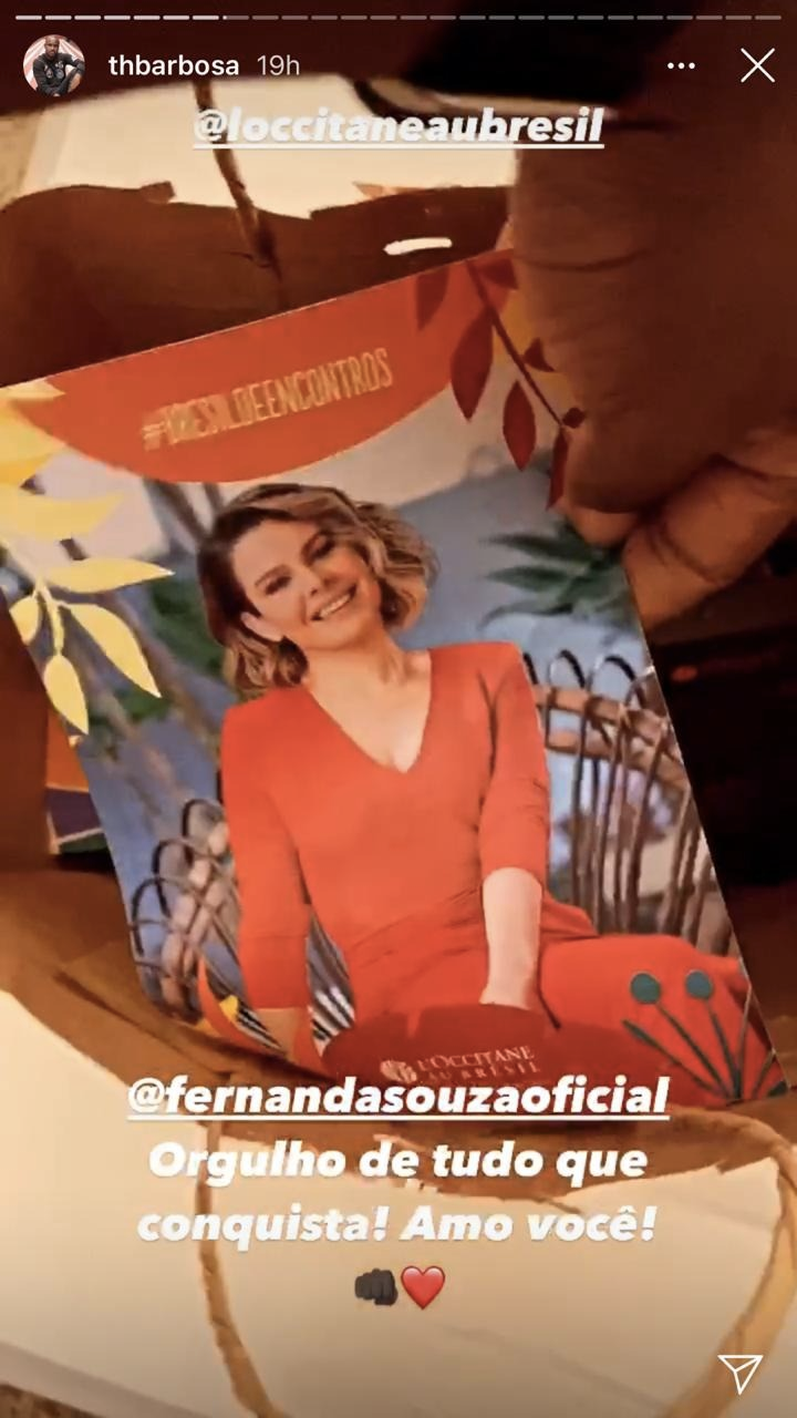 Fernanda Souza enviou um presente para Thiaguinho (Foto: reprodução/Instagram)