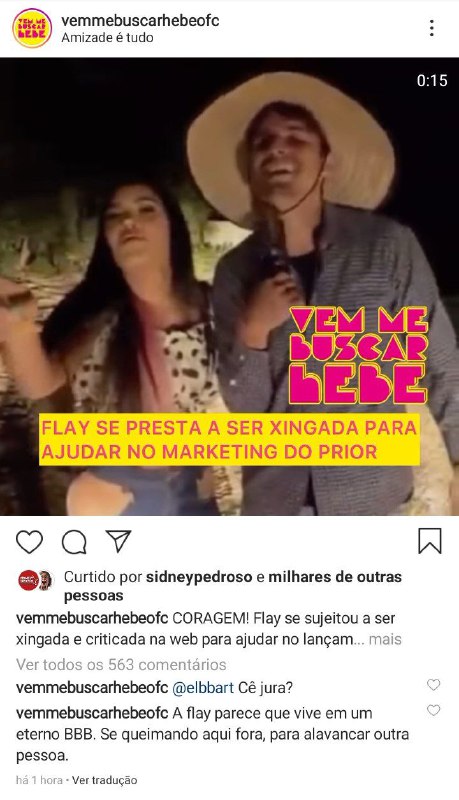 Flay e Prior voltaram surgiram juntos após rumores de briga (Foto: Reprodução/ Instagram)