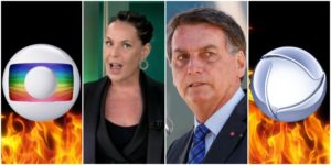 Imagem do post Guerra! Bolsonaro se alia à Record e escancara vídeo de Carolina Ferraz detonando a Globo: “A família Marinho”