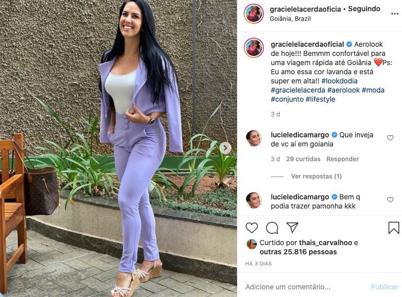 Graciele Lacerda recebeu alguns recados da cunhada (Foto: reprodução/Instagram)