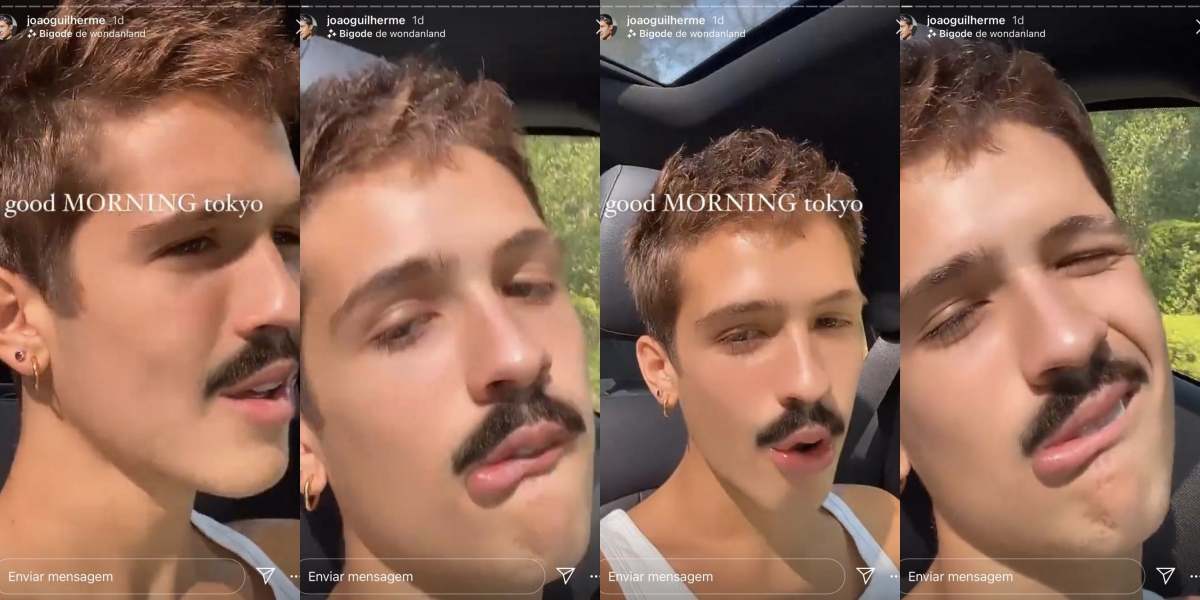 João Guilherme com um efeito de bigode (Foto: reprodução/Instagram)