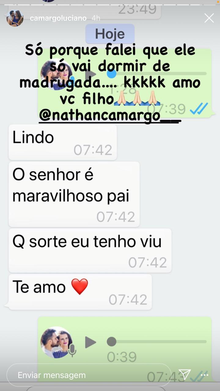 Luciano Camargo expôs uma conversa com o filho (Foto: reprodução)