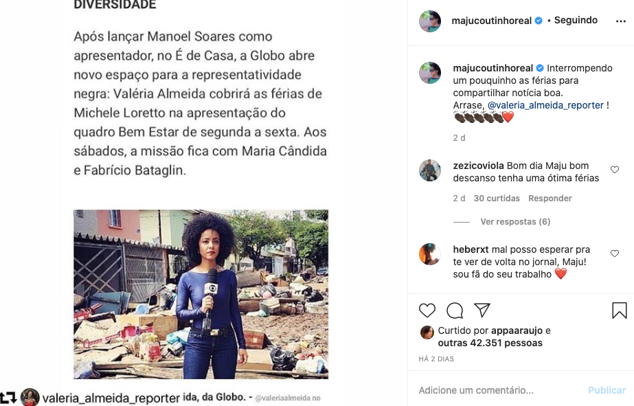 Maju Coutinho abriu o coração (Foto: reprodução/Globo)