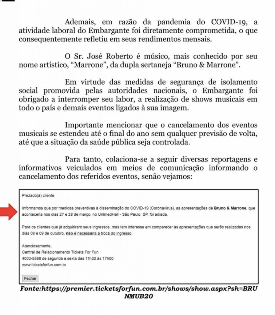 Processo de Marrone na justiça (Foto: reprodução)