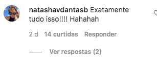 comentou na postagem de Bia Bonemer (Reprodução)