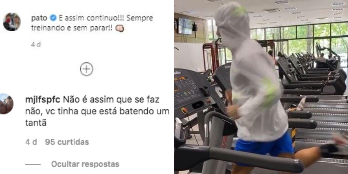 Pato recebeu diversos comentários em vídeo correndo na esteira (Foto: Reprodução/Instagram)