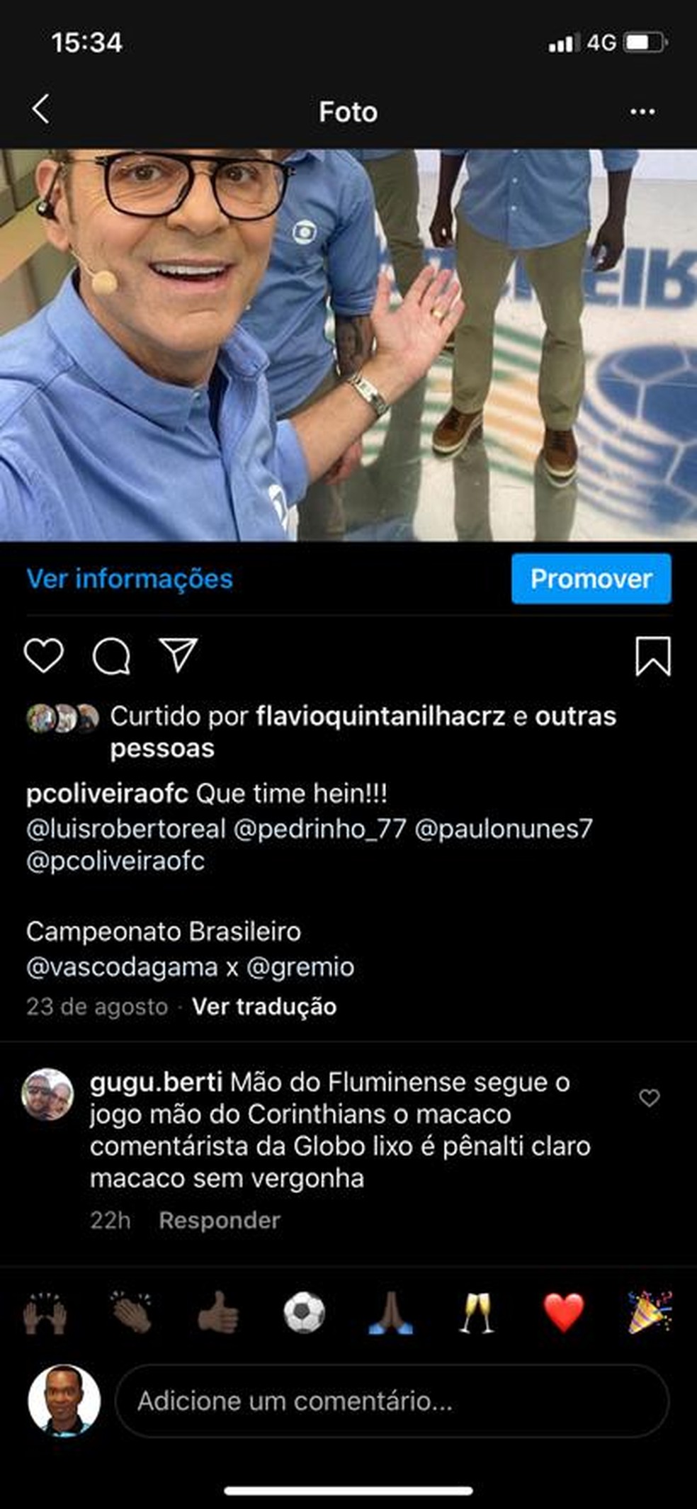 Paulo César de Oliveira foi vítima de racismo (Reprodução)