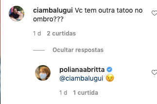 Poliana Abritta falou sobre sua tatuagem (Foto: reprodução)