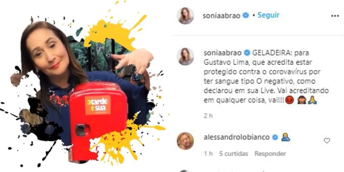 Sonia Abrão mandou Gusttavo Lima para a geladeira (Foto: Reprodução/Instagram)