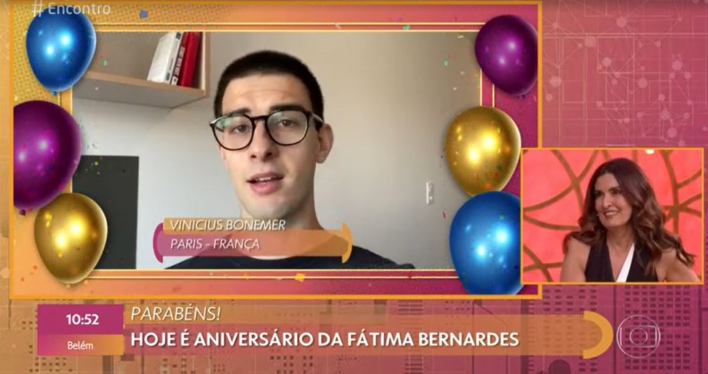 Vinícius Bonemer mandou recado à Fátima Bernardes (Foto: Reprodução/TV Globo)