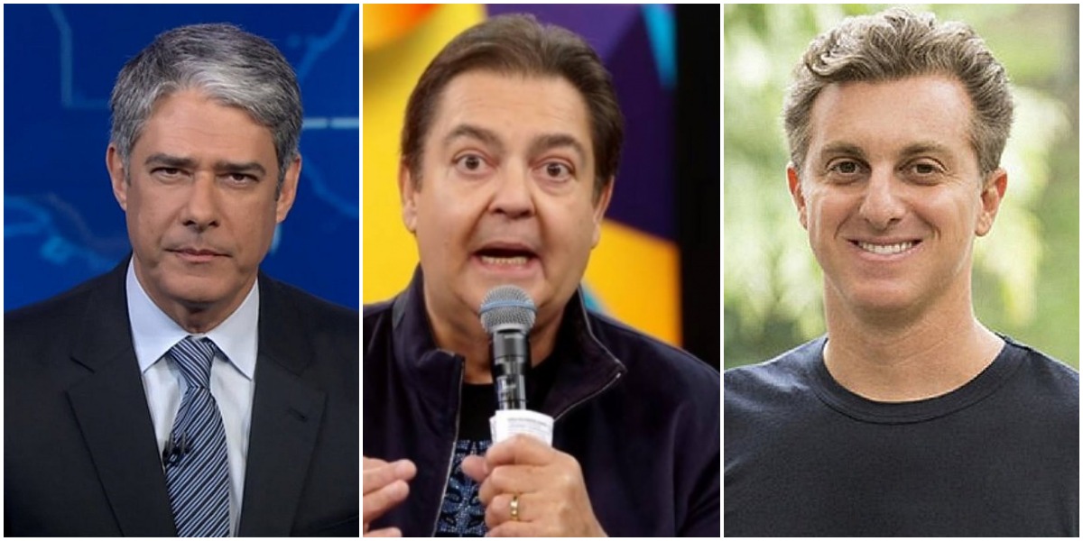 William Bonner, Faustão e Luciano Huck estariam com os pés fora da Globo - Foto: Montagem