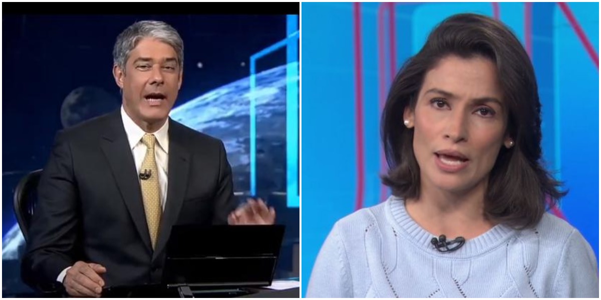 Os âncoras da Globo, William Bonner e Renata Vasconcellos (Reprodução)