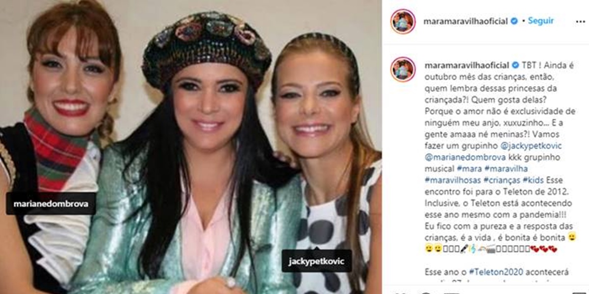 Mara Maravilha ao lado de Jackeline Petkovic e Mariane Dombrova (Foto: Reprodução)