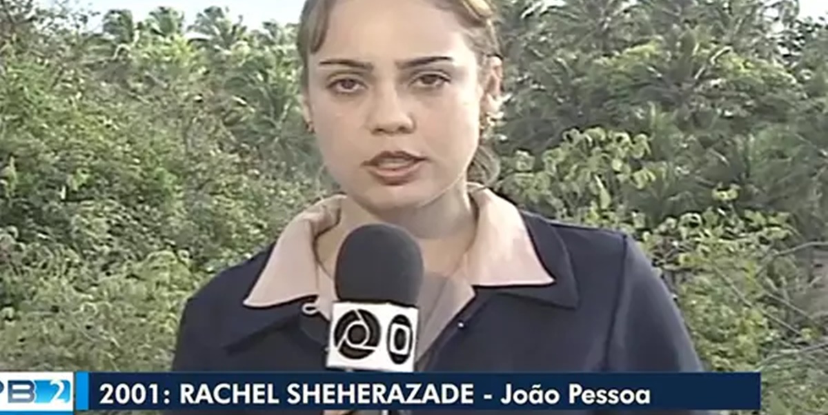 Rachel Sheherazade apareceu como repórter da Globo em TBT de telejornal (Foto: Reprodução)