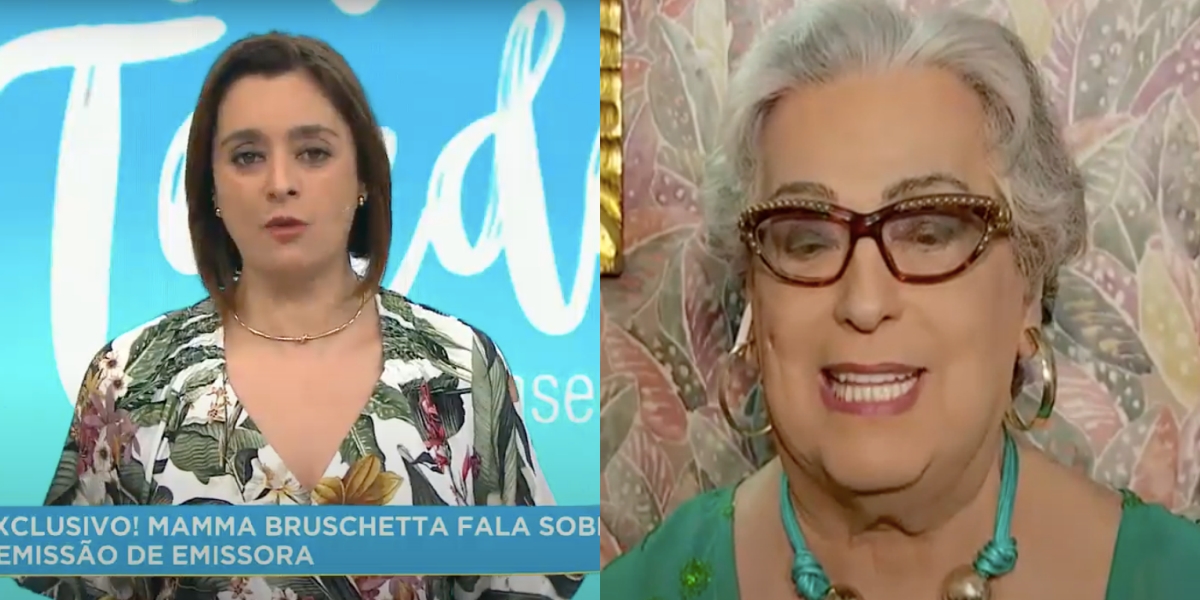 Catia Fonseca e Mamma Bruschetta dividiram espaço no 'Melhor da Tarde' (Foto: reprodução/Band)