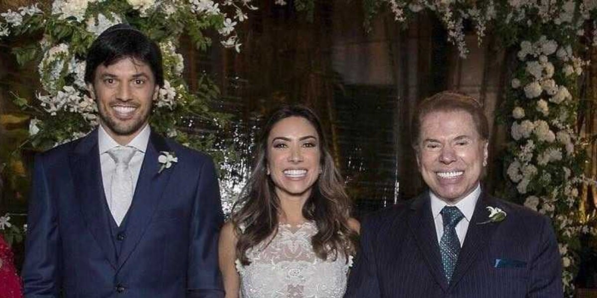 Fábio Faria, Patrícia Abravanel e Silvio Santos (Foto: Reprodução)