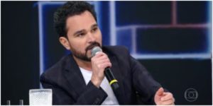 Luciano Camargo no Faustão recentemente, quando divulgou sua nova carreira gospel (Foto reprodução)