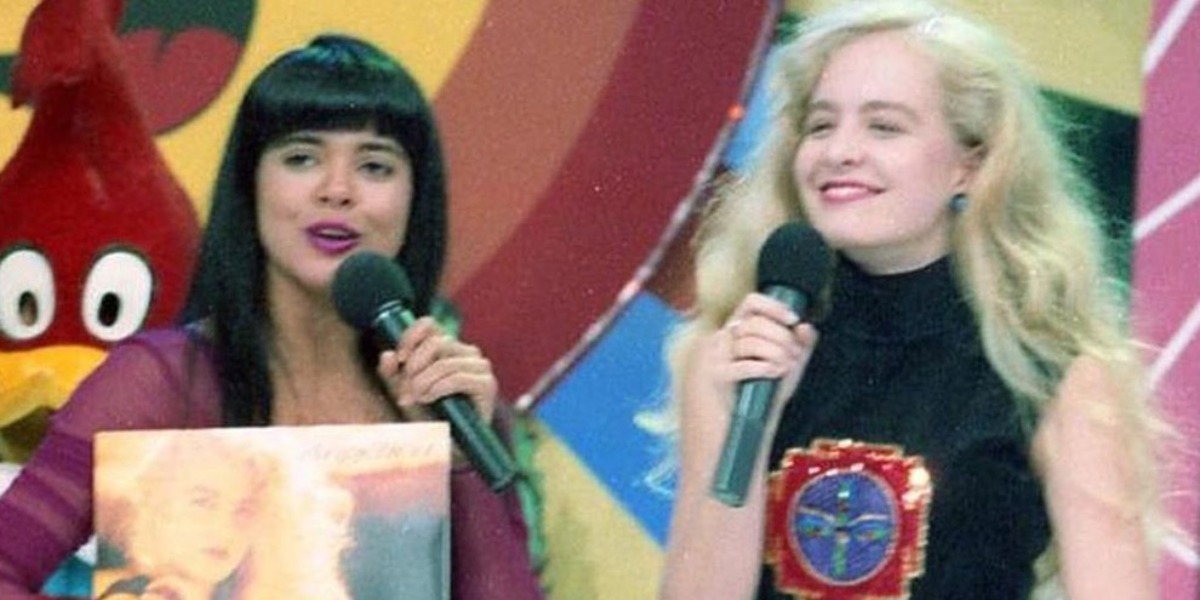 Mara Maravilha e Angélica juntas nos anos 1990 (Foto: Reprodução)