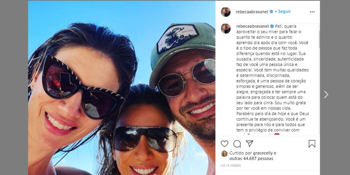 Rebeca Abravanel, Patrícia Abravanel e Alexandre Pato (Foto: Reprodução/Instagram)