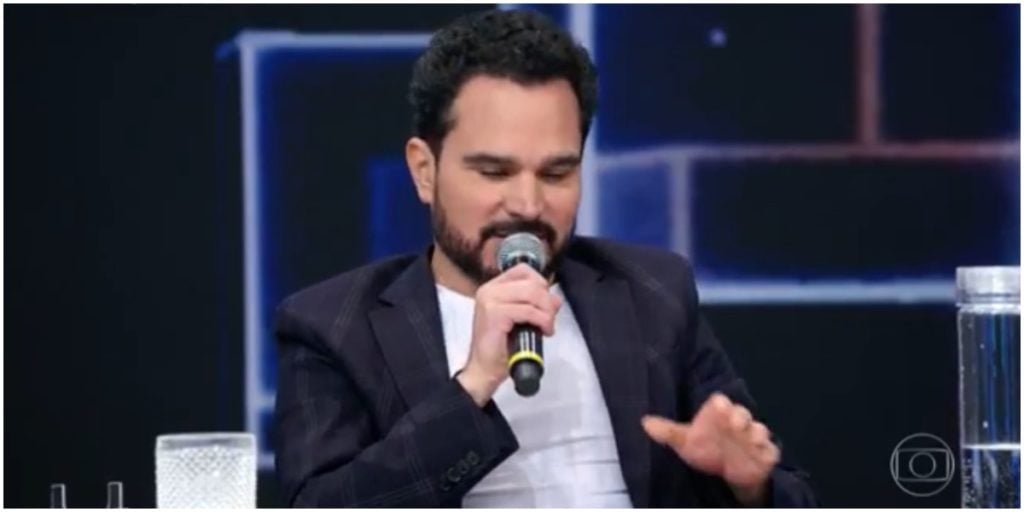 O cantor Luciano Camargo surpreendeu durante o Domingão do Faustão - Foto: Reprodução