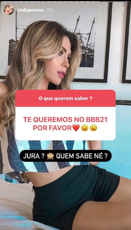 Ela ainda falou de participação no BBB21