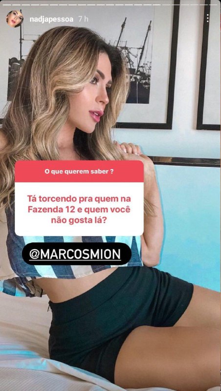 Nadja Pessoa citou Marcos Mion 