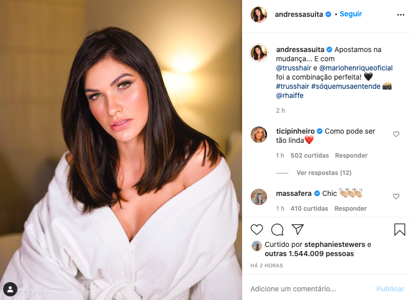 Andressa Suita muda visual ( Reprodução: instagram) 