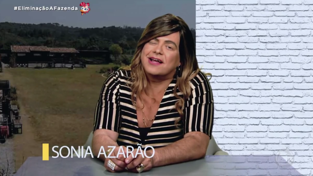 Sonia Abrão virou Sonia Azarão na Fazenda 12 (Foto reprodução: RecordTV) 