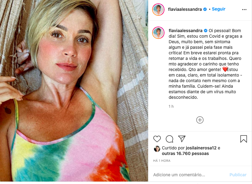 Flávia Alessandra desabafa sobre estado de saúde (Reprodução: Instagram)