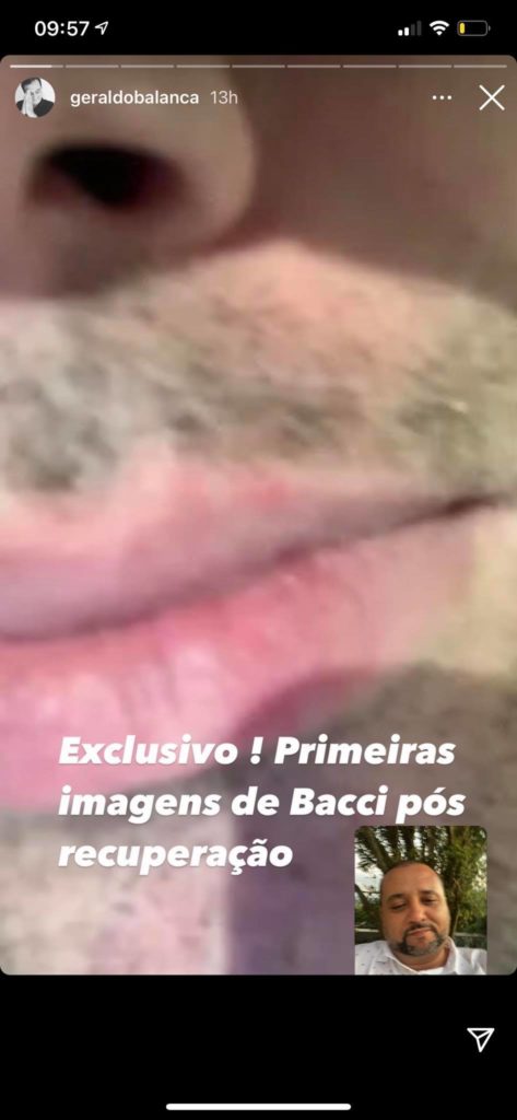 Geraldo mostrou o novo bigode de Bacci (Foto: Reprodução/Instagram) 