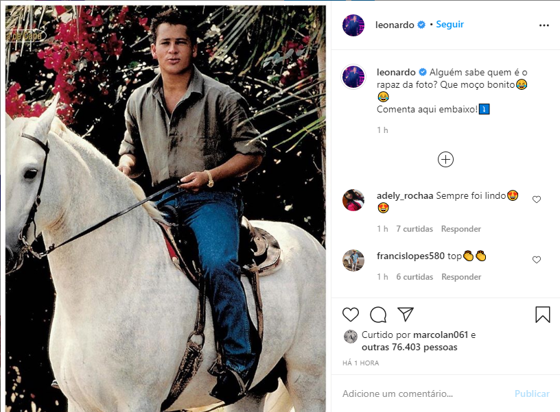 Leonardo jovem (Reprodução: Instagram) 