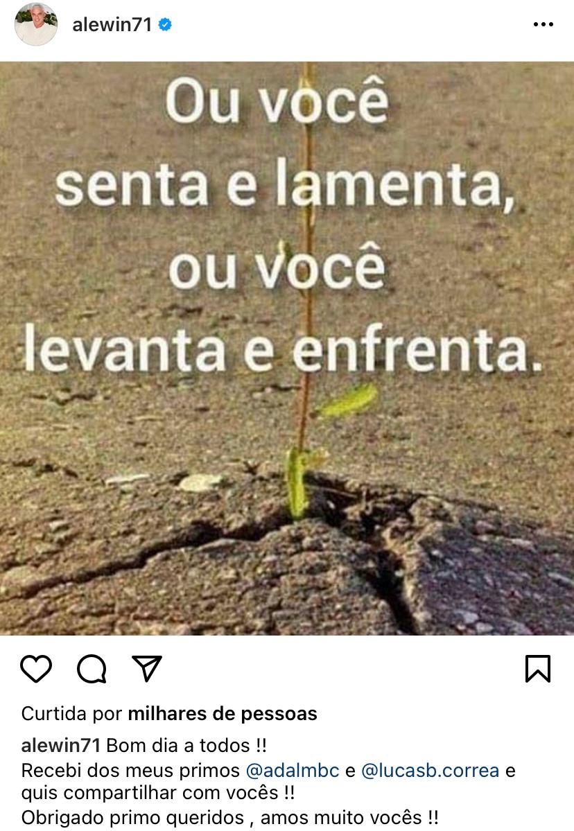 efeitos colaterais do tratamento de seu câncer (Reprodução: Instagram)