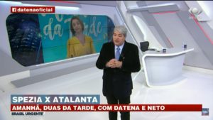 Datena e Catia Fonseca ao vivo na Band (Foto: Divulgação)