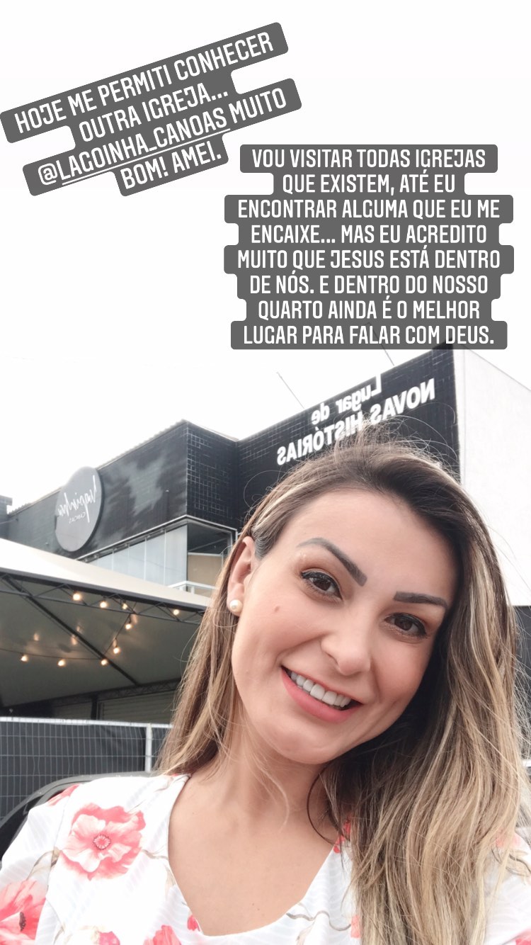 Andressa Urach fez postagem sobre ida a novas igrejas (Foto: Reprodução/Instagram)