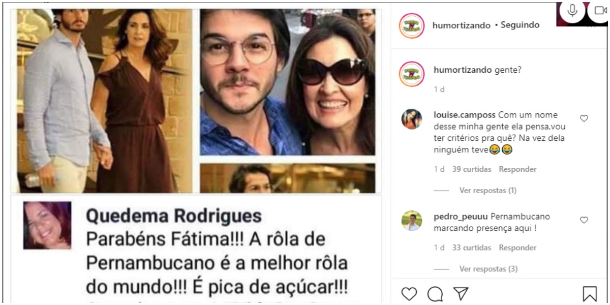 Fátima Bernardes teve que lidar com piada sobre parte íntima de namorado (Foto: Reprodução)