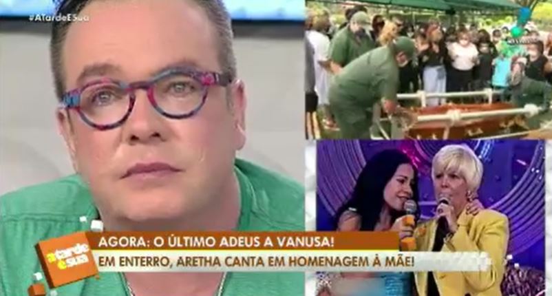 Felipeh Campos chorou a morte de Vanusa (Foto: Reprodução/RedeTV!)