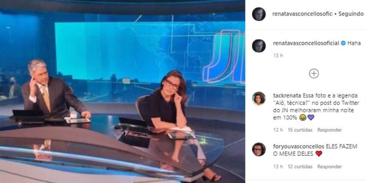 Renata Vasconcellos debochou de falha no "Jornal Nacional" (Foto: Reprodução/Instagram)