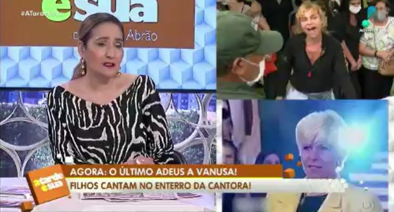 Sonia Abrão mostrou o caixão de Vanusa no "A Tarde é Sua" (Foto: Reprodução/RedeTV!)