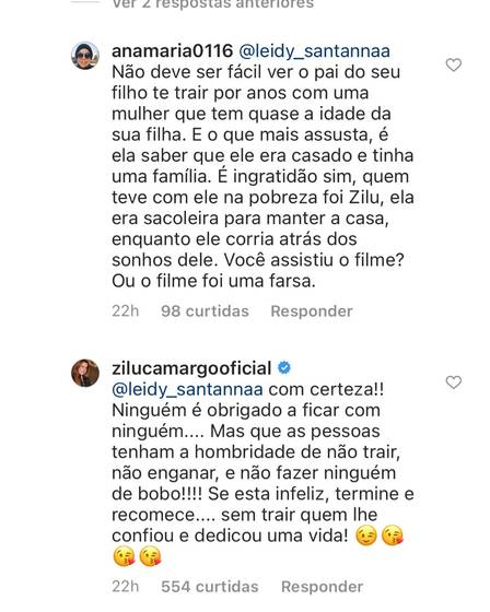 Loira rebate comentários de internautas (Reprodução) 