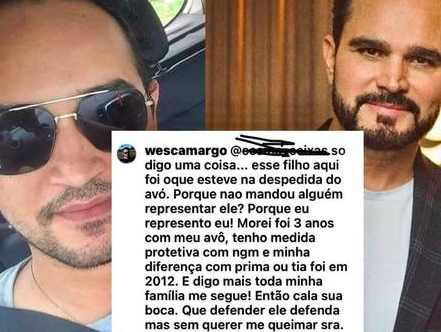 Resposta de Wesley sobre Luciano (Reprodução)