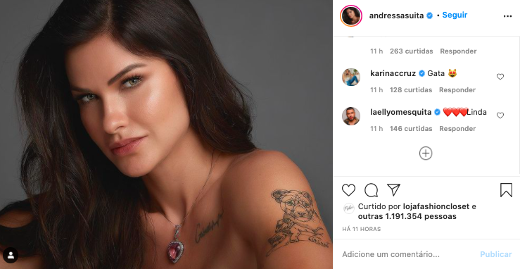 Andressa Suita aparece de topless e encanta seguidores (Foto: jhon007)