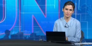 Renata Vasconcellos voltou ao Jornal Nacional exibindo mentira de Bolsonaro (Foto: Reprodução)