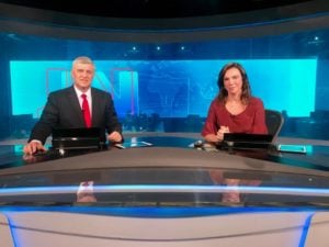 Flávio Fachel e Ana Paula Araújo no Jornal Nacional (Foto: Divulgação)