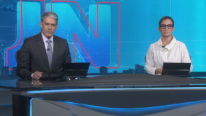 Jornal Nacional com Renata Vasconcellos e William Bonner (Foto: Divulgação)