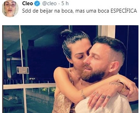 Cleo ao lado do novo namorado (Imagem: Reprodução)