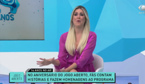 Renata Fan se emocionou após 14 anos no Jogo Aberto (Foto: Reprodução)