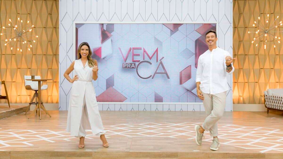 Patrícia Abravanel e Gabriel Cartolano no "Vem Pra Cá" (Foto: Divulgação/SBT)